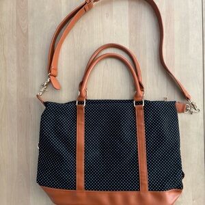 Travel/Carry-on Bag. Black Canvas w/White Dots. Gently Used. Excellent Cond.